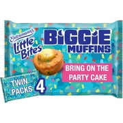 Little Bites Bring On The Party Cake Biggie Muffins, 4 twin packs, Cake and Sprinkles Muffins, 9.5 oz Tray