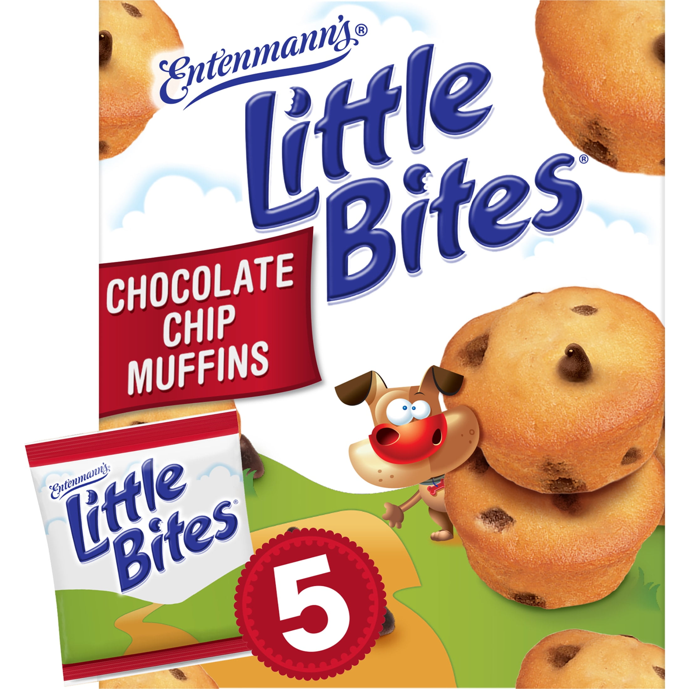 ENTENMANN'S Little Bites Chocolate Chip Muffins, 5 packs, Mini Muffins, 8.25 oz Multipack