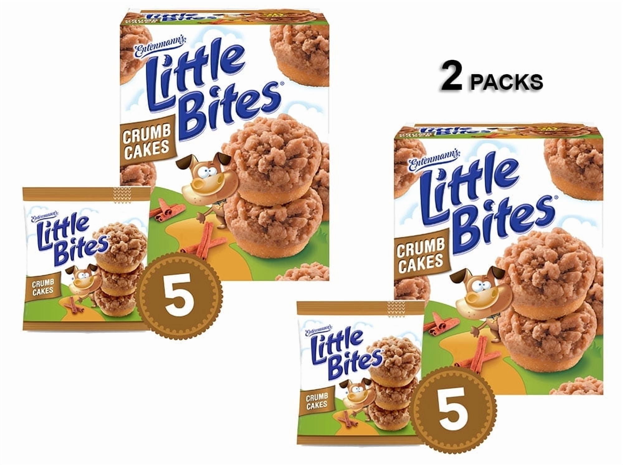 Little Bites Crumb Cake Muffins, 5 packs, Soft Cinnamon & Brown Sugar Mini Muffins, 8.75 oz (2 Packs)