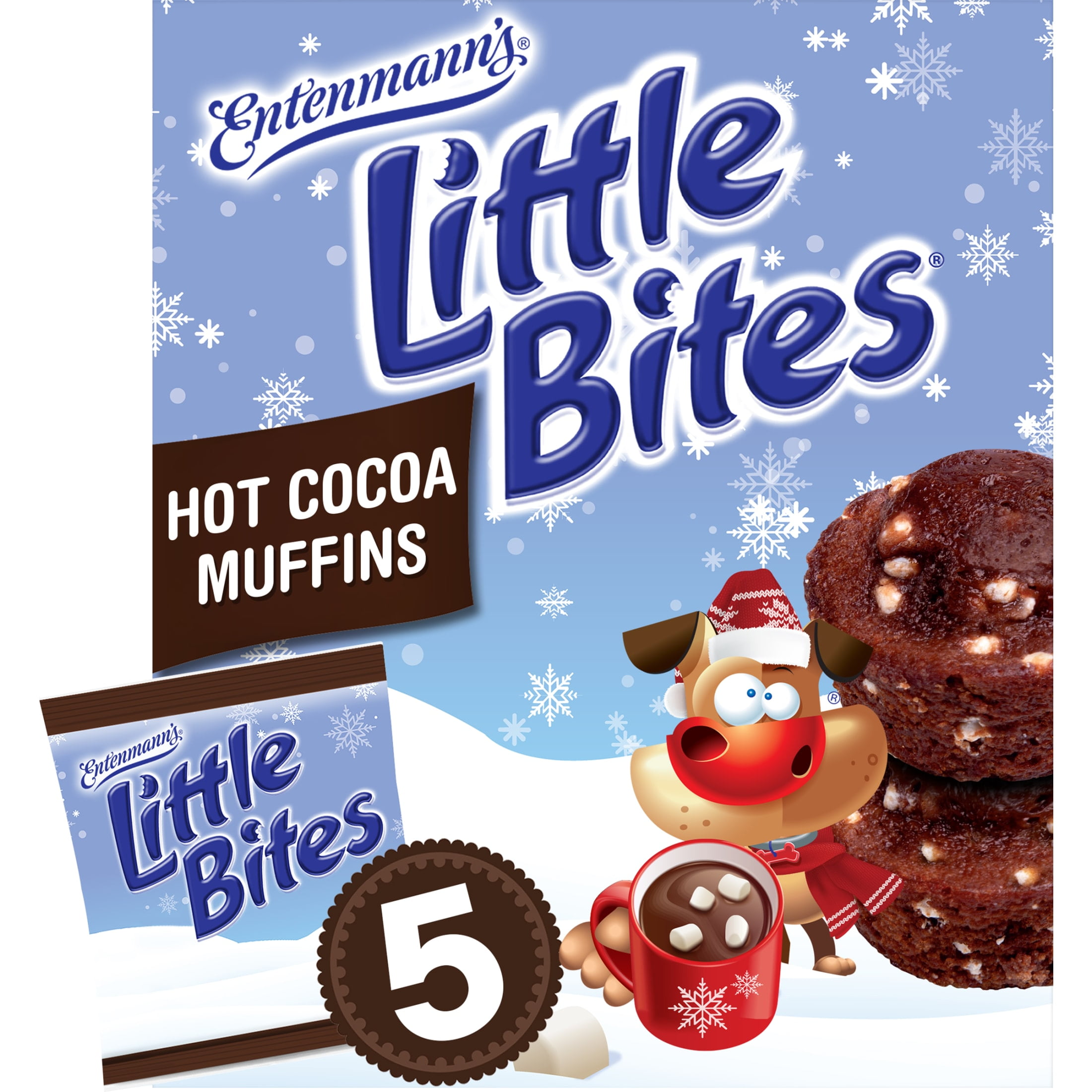 Little Bites Hot Cocoa with Marshmallow Muffins, 5 packs, Chocolate and Marshmallow Mini Muffins, 8.25 oz Multipack
