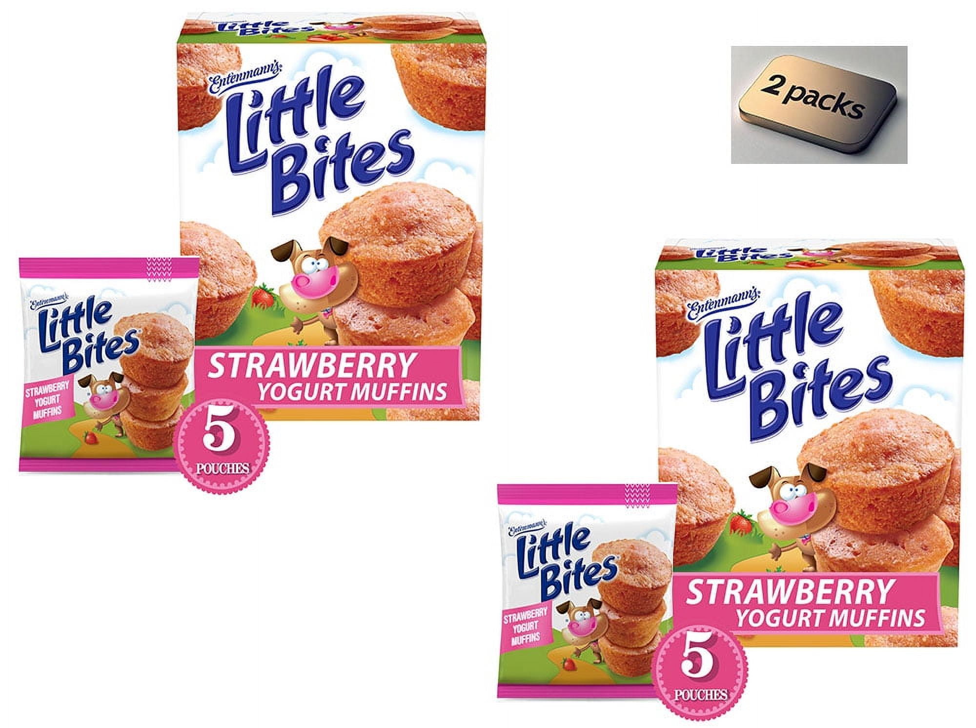 Little Bites Strawberry Yogurt Muffins, 5 packs, Soft Strawberry Mini Snack Cakes, 8.25 oz Box (2 Pack)