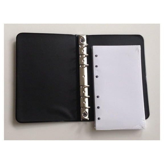 Little Black 6-Ring Binder with 3-1/2" x 6" Pack of 100 Blank Sheets