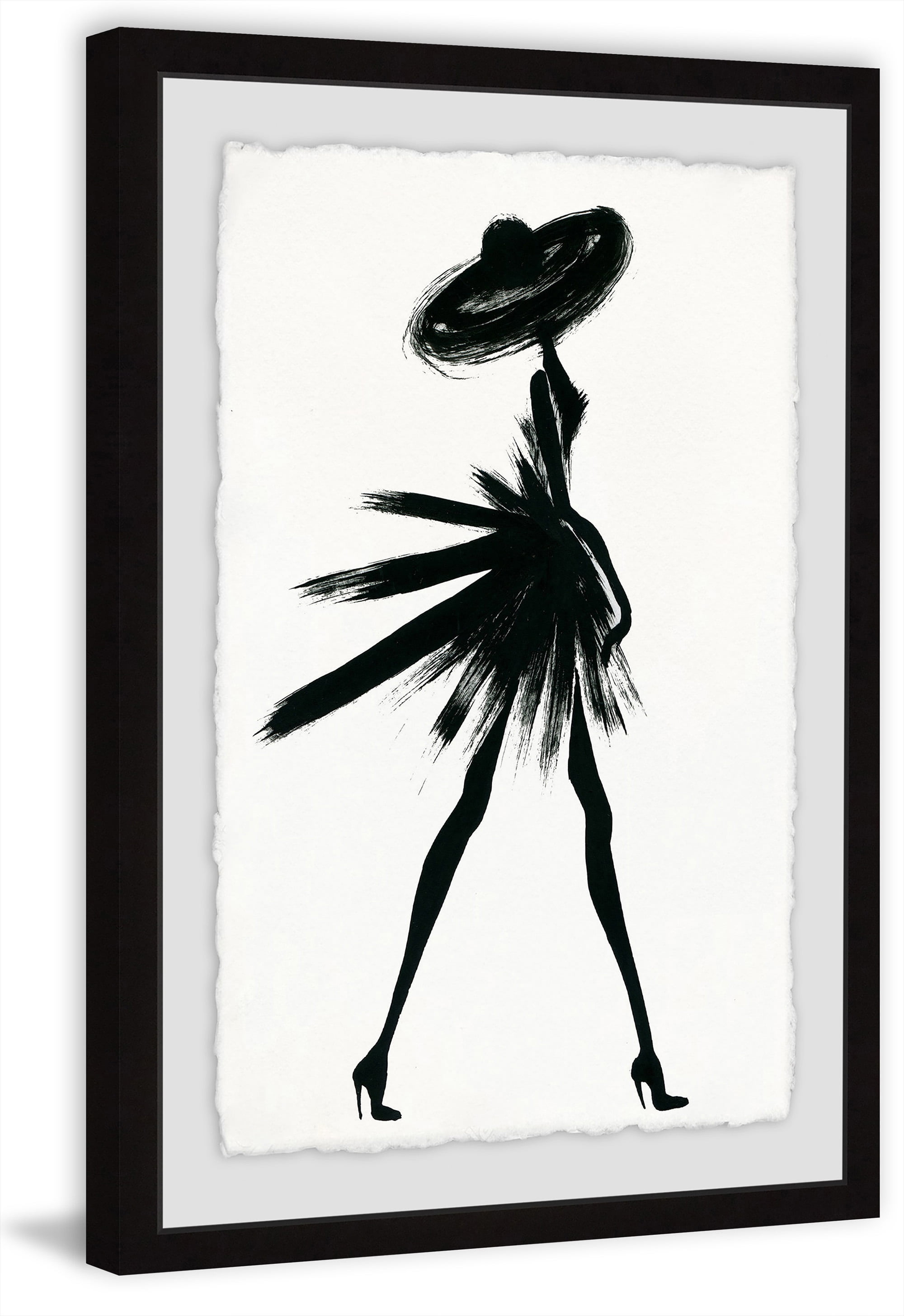 black dress painting Black Elegance – Woman in Black Dress Painting | Black Woman Art main image 0