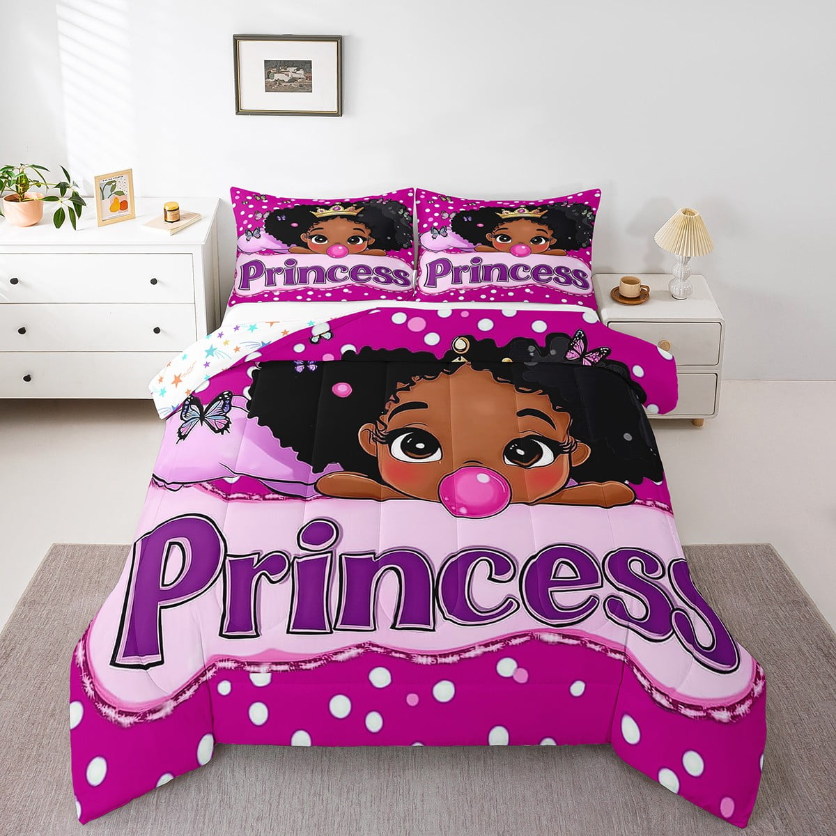 Little Black Queen Comforter Set Princess Bedding Sets Cute Black ...