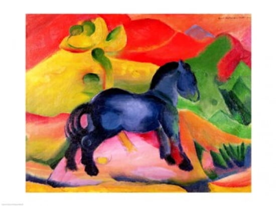Little Blue Horse 1912 Canvas Art - Franz Marc (24 x 18)