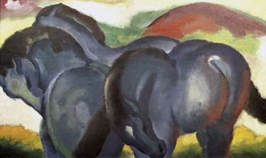 Little Blue Horses Canvas Art - Franz Marc (12 x 18)