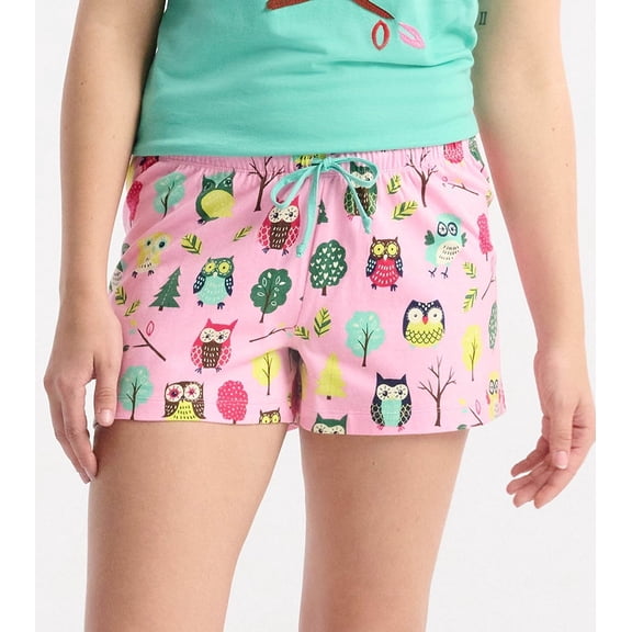 Little Blue House Women's Pajama Shorts, Owls, Small