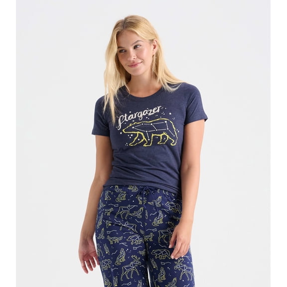 Little Blue House Women's Short Sleeve Pajama Tee, Stargazer