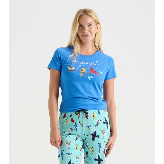 Little Blue House Women's Short Sleeve Pajama Tee, The Tweetest Things