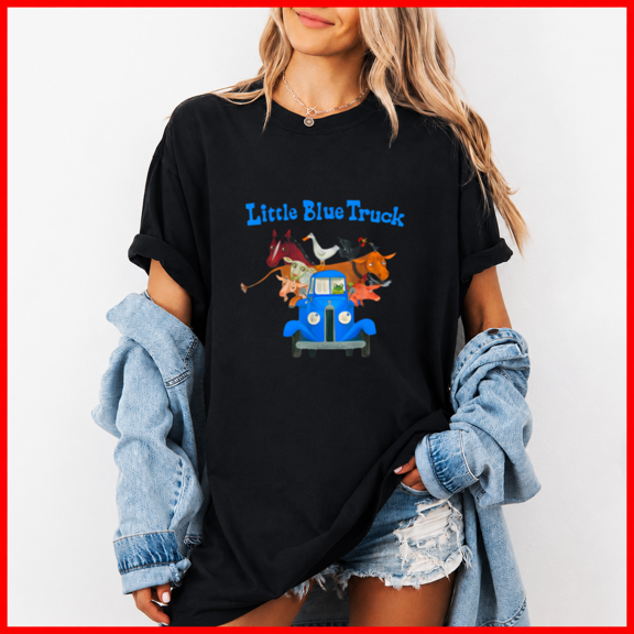 Little Blue Truck Farm Animals Vector Illustration Gift Unisex T-Shirt, up to size 5XL