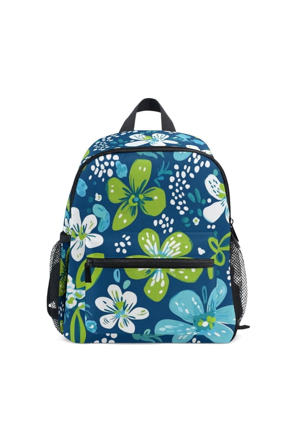 Little Blues Flower One Mini Backpack Cute Small Backpack with Chest Strap and Whistle Ages 3-8