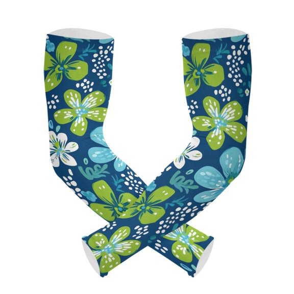 Little Blues Flower One UV Protection Cooling Arm Sleeves, Compression Sun Sleeves for Men Women Sports