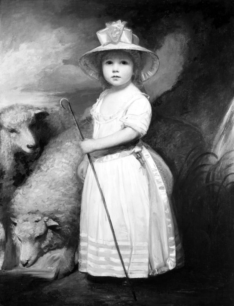 Little Bo Peep. /Noil On Canvas By George Romney (1734-1802). Poster ...