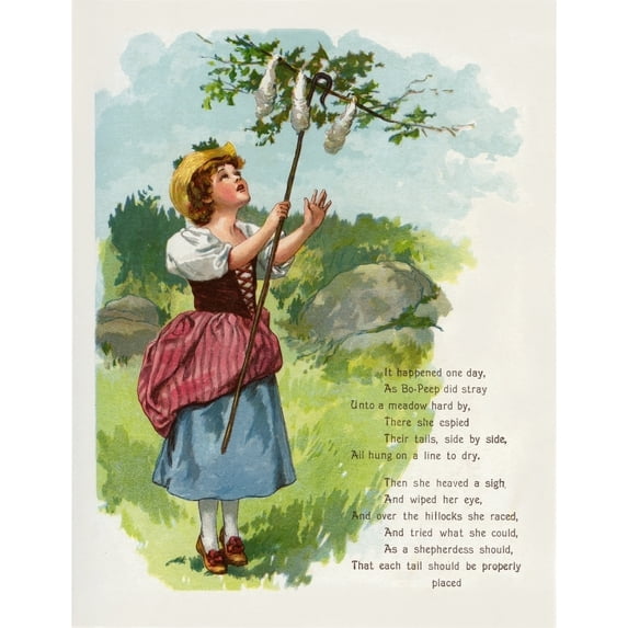 Little Bo-Peep Poster Print By Mary Evans Picture Librarypeter & Dawn Cope Collection (24 X 36)