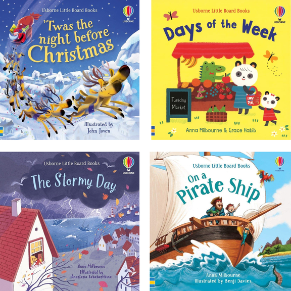Little Board Book Set :  Twas The Night Before Christmas; The Stormy Day; Days Of The Week; On A Pirate Ship (Board Book Collection)