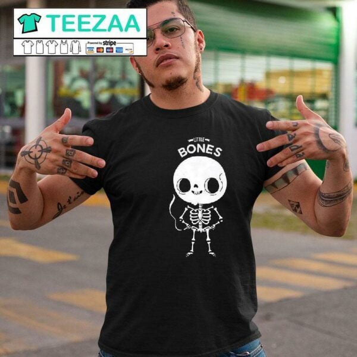 Little Bones Skeleton Burning Some Plant Matter Shirt