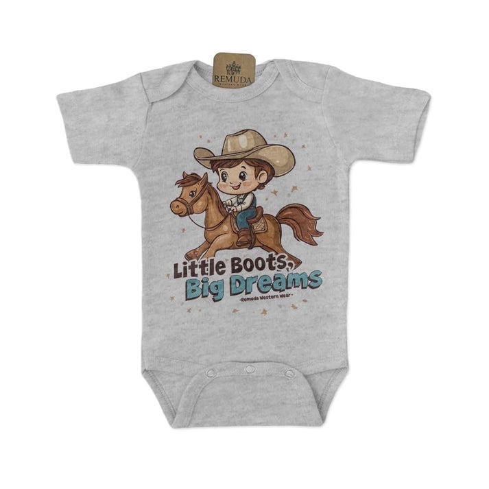 Little Boots, Big Dreams Infant Boys One Piece Romper
