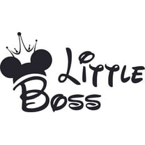 Little Boss Cartoon Design Customized Name Wall Decal - Custom Vinyl Wall Art - Personalized Name - Baby Girls Boys Kids Bedroom Wall Decal Room Decor Size (20x20 inch)