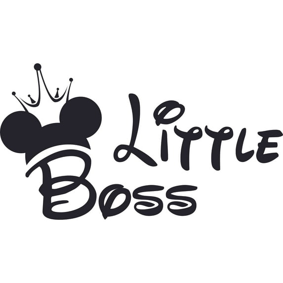 Little Boss Cartoon Design Customized Name Wall Decal - Custom Vinyl Wall Art - Personalized Name - Baby Girls Boys Kids Bedroom Wall Decal Room Decor Size (20x20 inch)