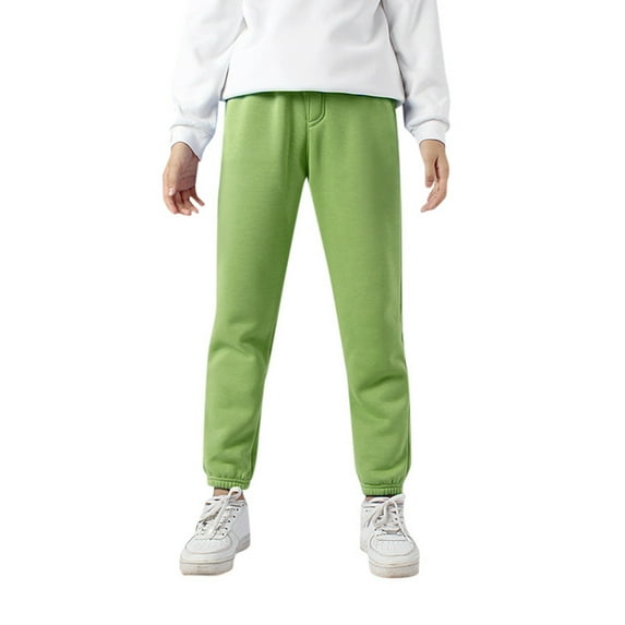 Little Boy Active Pants Jogger Sweatpants With Pockets Winter Fleece Warm Kids Trousers