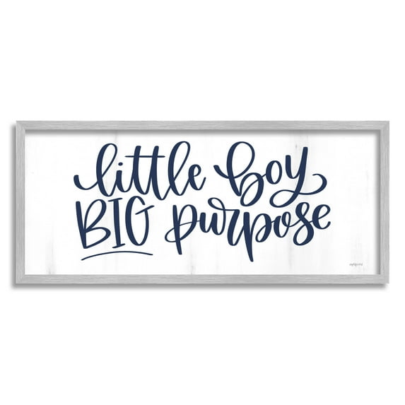 Little Boy Big Purpose Uplifting Inspirational Graphic Art Gray Framed Art Print Wall Art
