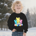 thumbnail image 1 of Little Boy Colorful Easter Bunnies Crewneck Sweatshirt - 100% Cotton Long Sleeve Pullover for Easter and Casual Wear, 1 of 6