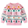 thumbnail image 1 of Little Boy Girl Christmas Sweaters Round Neck Cartoon Print Sweaters, 1 of 8