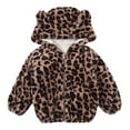 thumbnail image 1 of Little Boy Girl Thickened Coats Long Sleeve Hooded Leopard Jacket Coats, 1 of 8