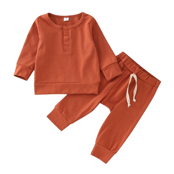 Little Boy Outfits Size 6 Boys Girls Long Sleeve Patchwork Sweatshirt Tops Solid Pants Outfit Set 2PCS Clothes,6-12M