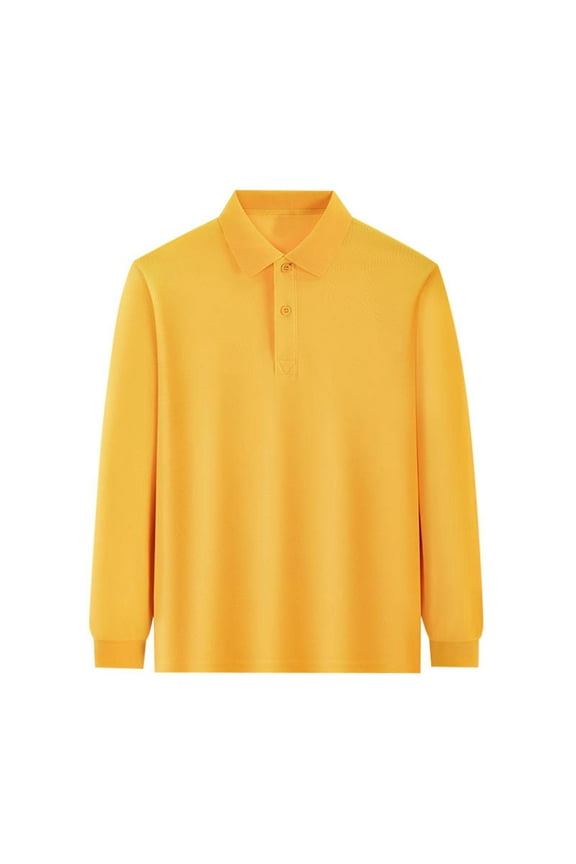 Little Boy Polo Shirts Long Sleeved Solid Color Basic Polos Breathable Basic Undershirt