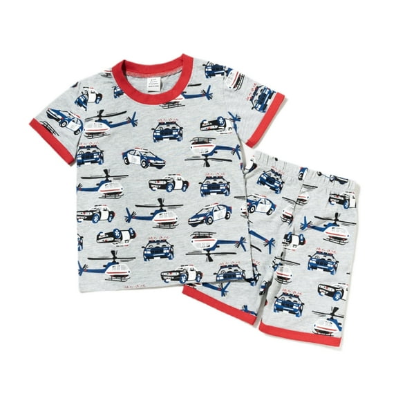 Little Boy Sets 6-7 Years Boys' Cartoon Dinosaur Print T-Shirt & Shorts Trendy and Playful Two-Piece Summer Pajamas Set(Dark Gray3)