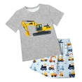 thumbnail image 1 of Little Boy Sleepwear Set Truck T-Shirt Shorts 7-8 Years 8-9 Years 9-10 Years Organic Cotton Easy Pull On Summer Casual Breathable Lightweight (2-3 Years,Grey), 1 of 5