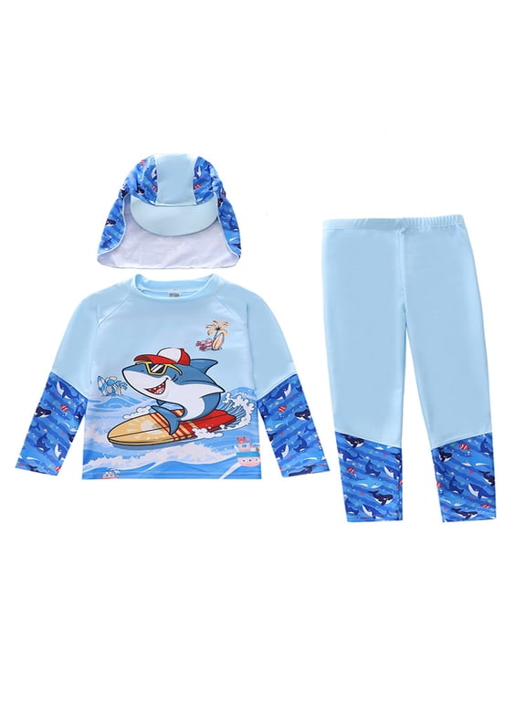Little Boy Swimsuit Long Sleeve Rash Guard Sun Surfing Beach Hot Swim For Kids Bathing Suit Size 5-6T