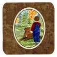thumbnail image 1 of Little Boy With His Chesapeake Bay Retriever Foam Coasters, Set Of 4, 1 of 1