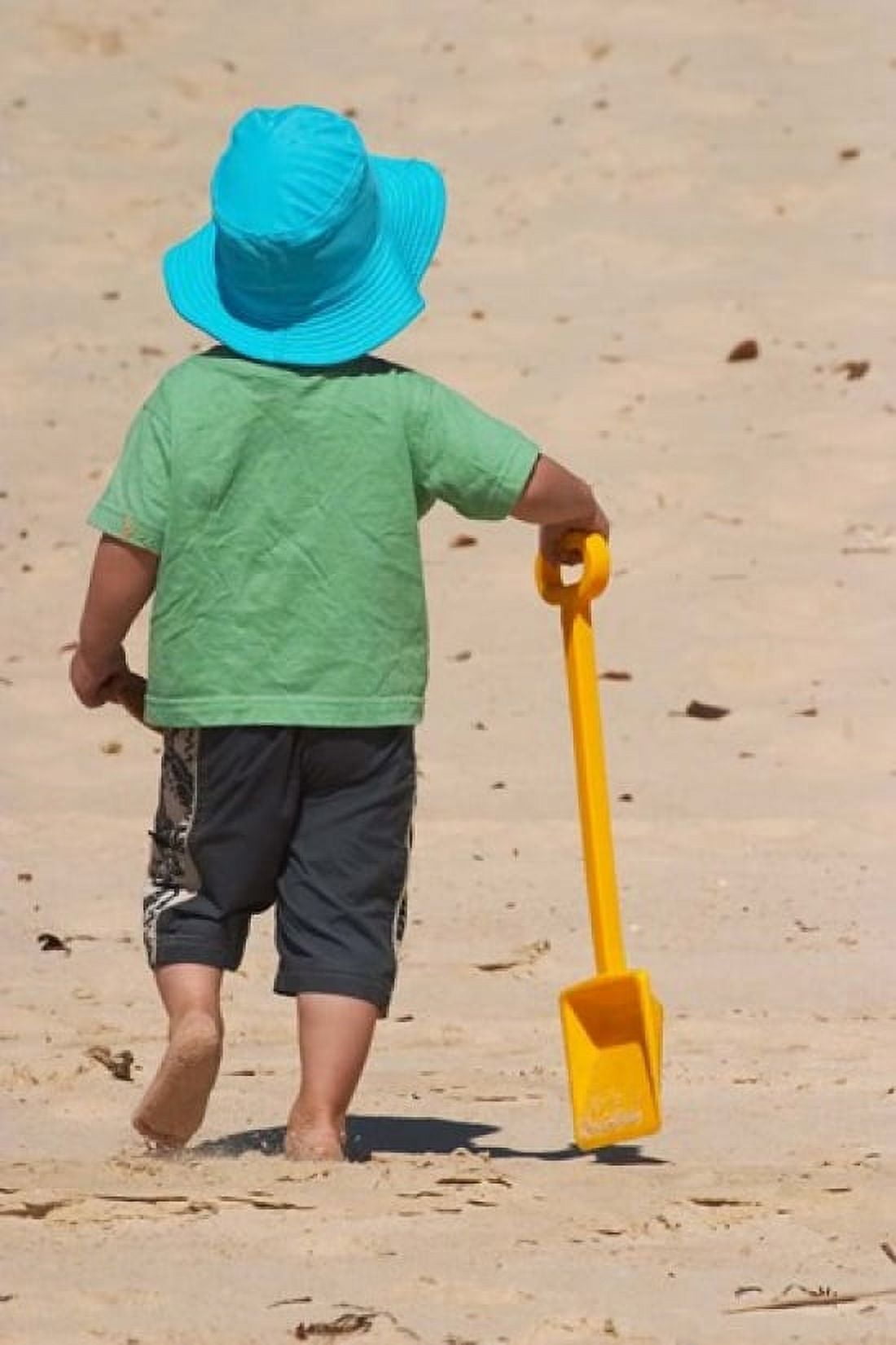 Little Boy and Spade on Beach Gold Coast Queensland Australia Canvas Art - David Wall DanitaDelimont (17 x 26)