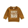 thumbnail image 1 of Little Boy’s Fashion Letter Sweatshirt Casual Round Neck Long Sleeve Pullover Sweater, 0-3T, 1 of 7