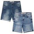 thumbnail image 1 of CULTURA AZURE  Little Boy's Roll-Up Denim Shorts 2-Pack, Medium Blue/Tint, 5, 1 of 7
