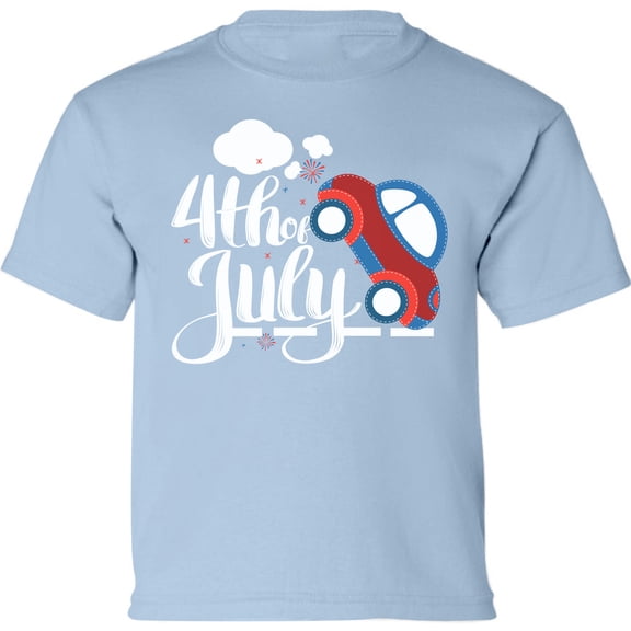 Little Boys 4th of July Shirt - Car Graphic Tees USA America 2T 3T 4T 5/12