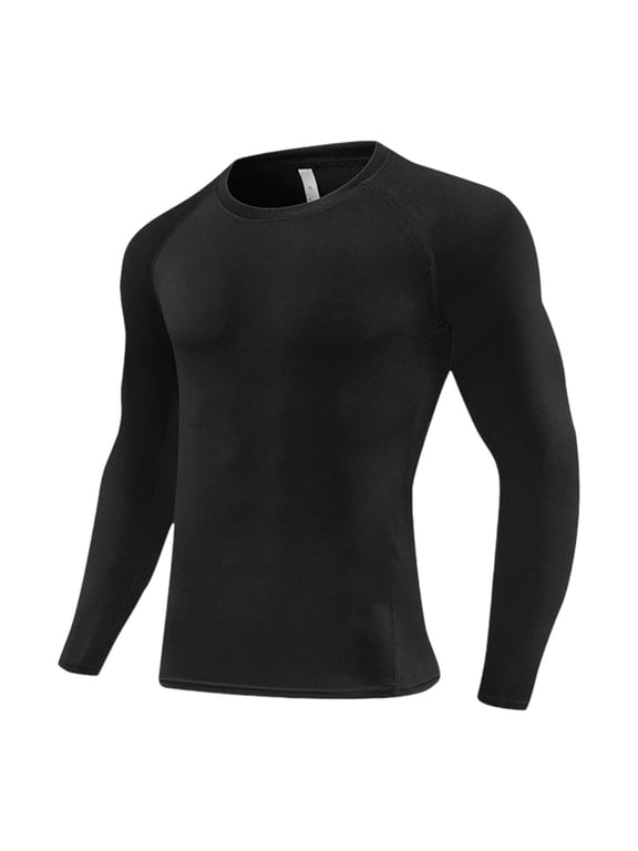 Little Boys Active Compression Shirt Workout Top Basketball Football Training Warm Base Layer Fitness Athletic Performance Clothes Black Size 7-8T