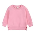 thumbnail image 1 of Little Boys And Girls Sweatshirt Long Sleeve Cute Pullover Tops Sweater Children's Pullover Solid Color Fleece Top Hot Pink 2-3 Years, 1 of 4