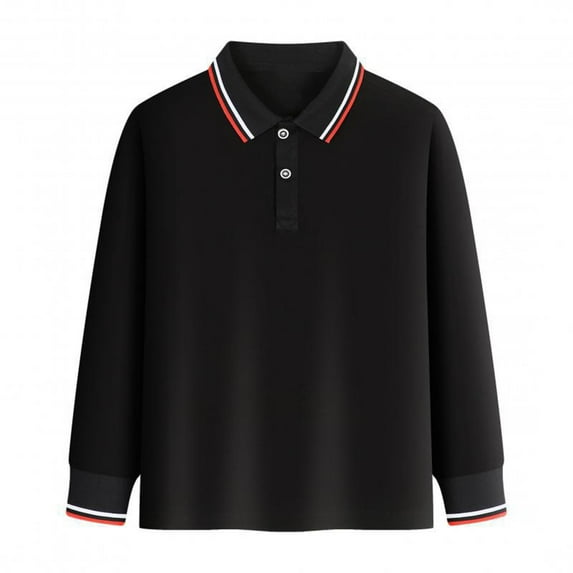 Hienoo Little Boys Long Sleeve Polo Shirt Pullover Undershirt Casual Solid Plain T-Shirt