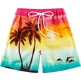 thumbnail image 1 of Little Boys Big Boys Swim Trunks Kids Boardshorts Print Swimwear Quick Dry Beach Shorts UPF 50+ For 5-16T, 1 of 10