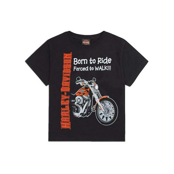 Little Boys' Born to Ride, Forced to Walk Tee Black 0174132