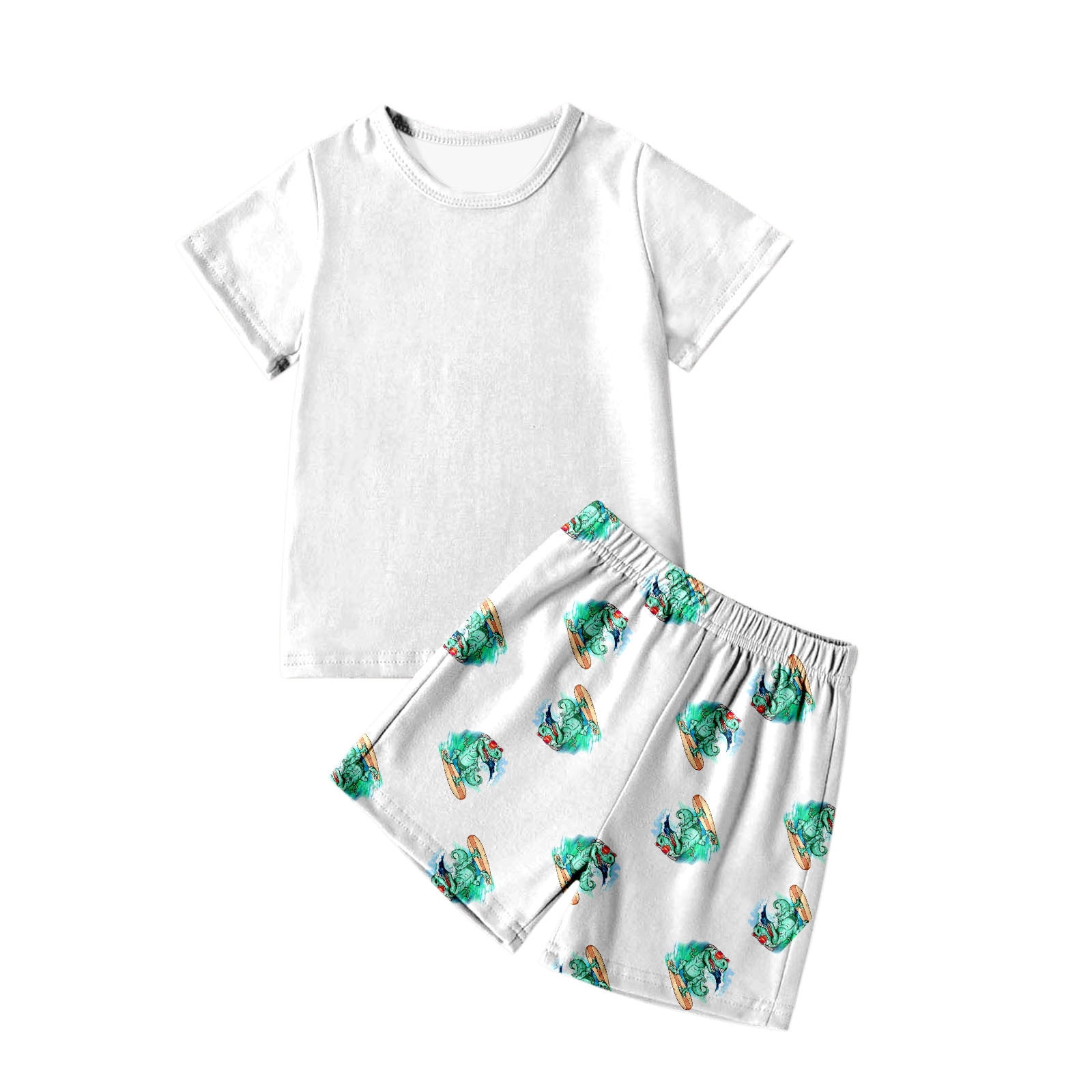 Boys Dinosour Printed Shirt Set Ivory main image 1
