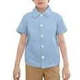 thumbnail image 1 of Little Boys Button Down Shirts Blue Button Down Shirt Girls Boys Formal Outfit Uniform Shirts 8-9 Years, 1 of 5
