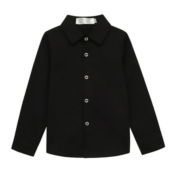 Little Boys' Button Down Shirts Boys Formal Shirt Boys Black Button Down Shirt School Shirts for Boys 3-4 Years