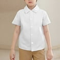 thumbnail image 1 of Little Boys Button Down Shirts Boys White Button Down Shirt Graduation Shirts School Uniforms for Boys 5-6 Years, 1 of 4