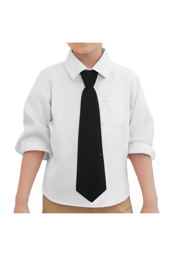 Little Girls Button Down Shirts White Uniform Shirts for Boys Formal Outfit School Clothes 5-6 Years