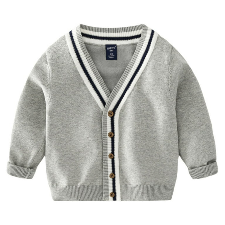 Boys button top down sweaters