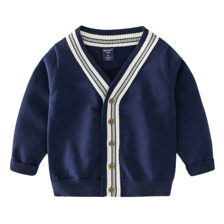 Little Boys Buttons Down Sweaters Cardigan Toddler Cotton V Neck Jackets Outwear 2 7Y
